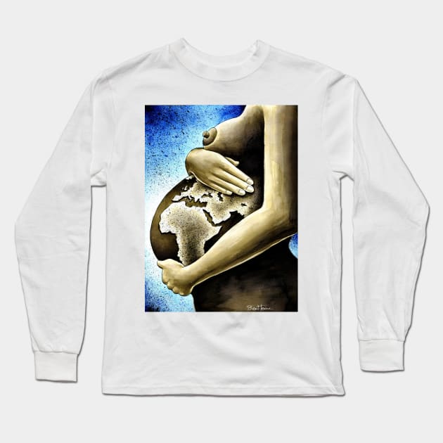 Mother Africa Long Sleeve T-Shirt by benheineart